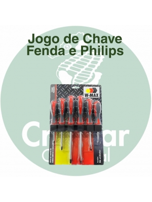 Jogo de Chave Fenda e Philips