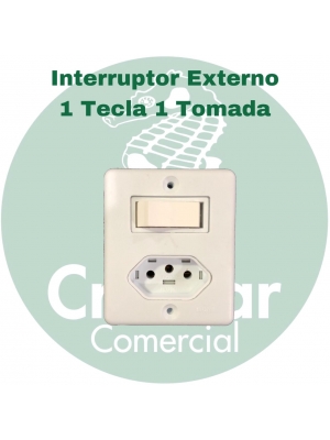 Interruptor Externo 1 tecla e 1 tomada