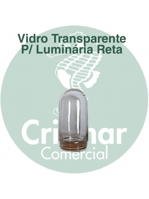 Vidro P/ Luminária Reta Transparente