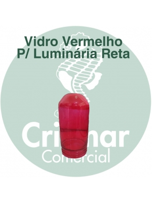 Vidro P/ Luminária Reta Vermelho