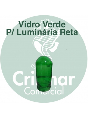 Vidro P/ Luminária Reta Verde