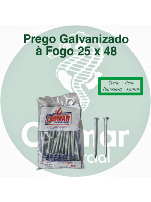 Prego Galvanizado à Fogo 25 x 48